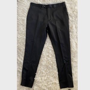 Giovanni Testi Dress Pants Mens 36 Black Flat Front Formal Slacks Office